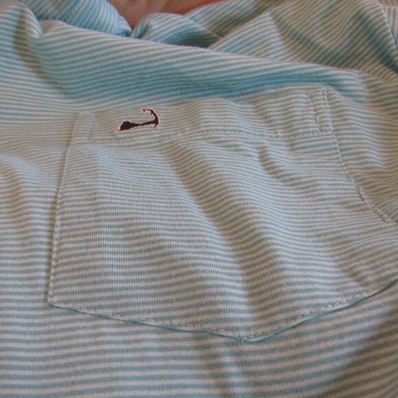 Cuffy's of Cape Cod Green/Whte Stripe Polo Sz XXL Cotton/Poly/Elastane Blend EUC - Picture 7 of 11